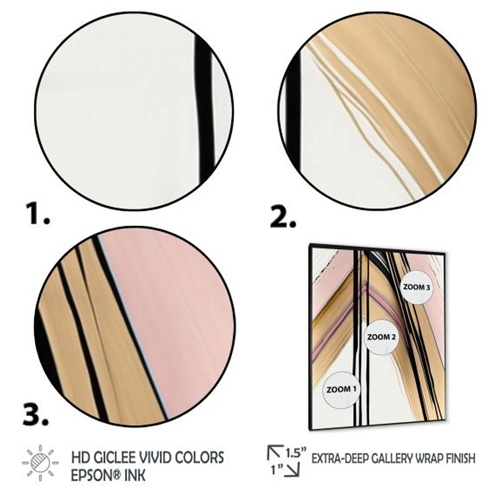 Minimalism Pink And Gold Cubic Fusion IX Wall Art