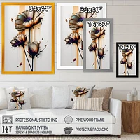 Orange Daisy Flower On Abstract Fusion I Wall Art