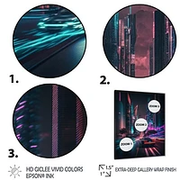 Futuristic Miami Neon Art Wall