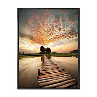 Makeshift Wooden Pier Over River  Canvas Wall Art