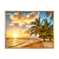 Gorgeous Beach of Island Barbados  Canvas Wall Art Print