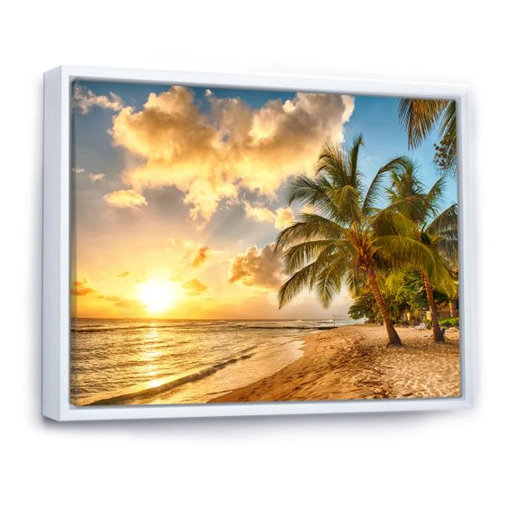 Gorgeous Beach of Island Barbados Canvas Wall Art Print