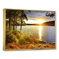 Beautiful View of Sunset over Lake Wall Artwork Print on Canvas