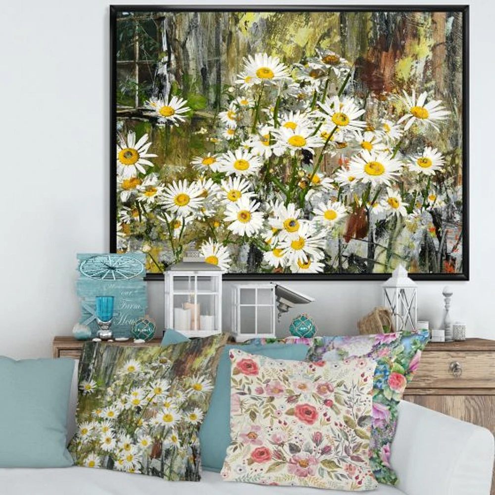 Daisies Flowers Under the Window Wall Art
