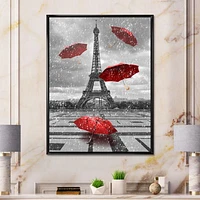 Flying Umbrella with Eiffel Tower  Canvas