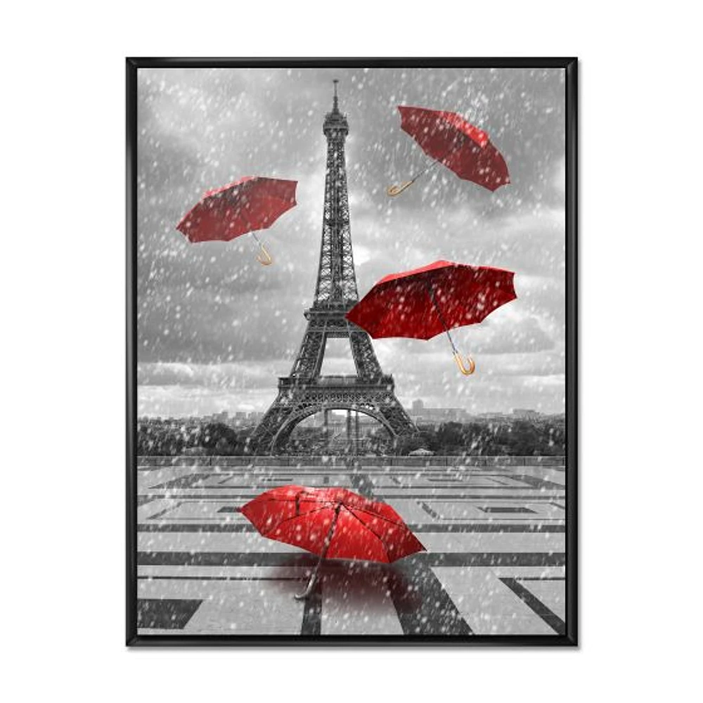 Flying Umbrella with Eiffel Tower  Canvas