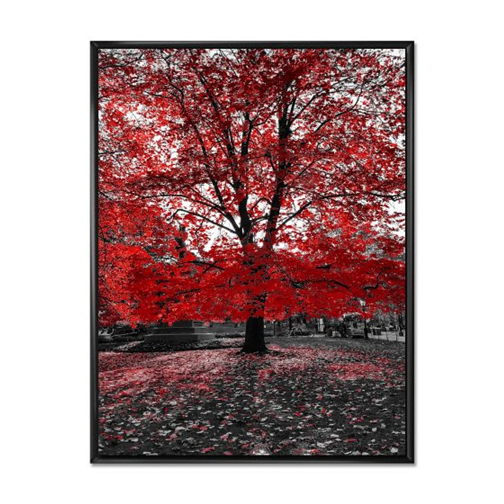 Red Tree Central Park  Wall Art