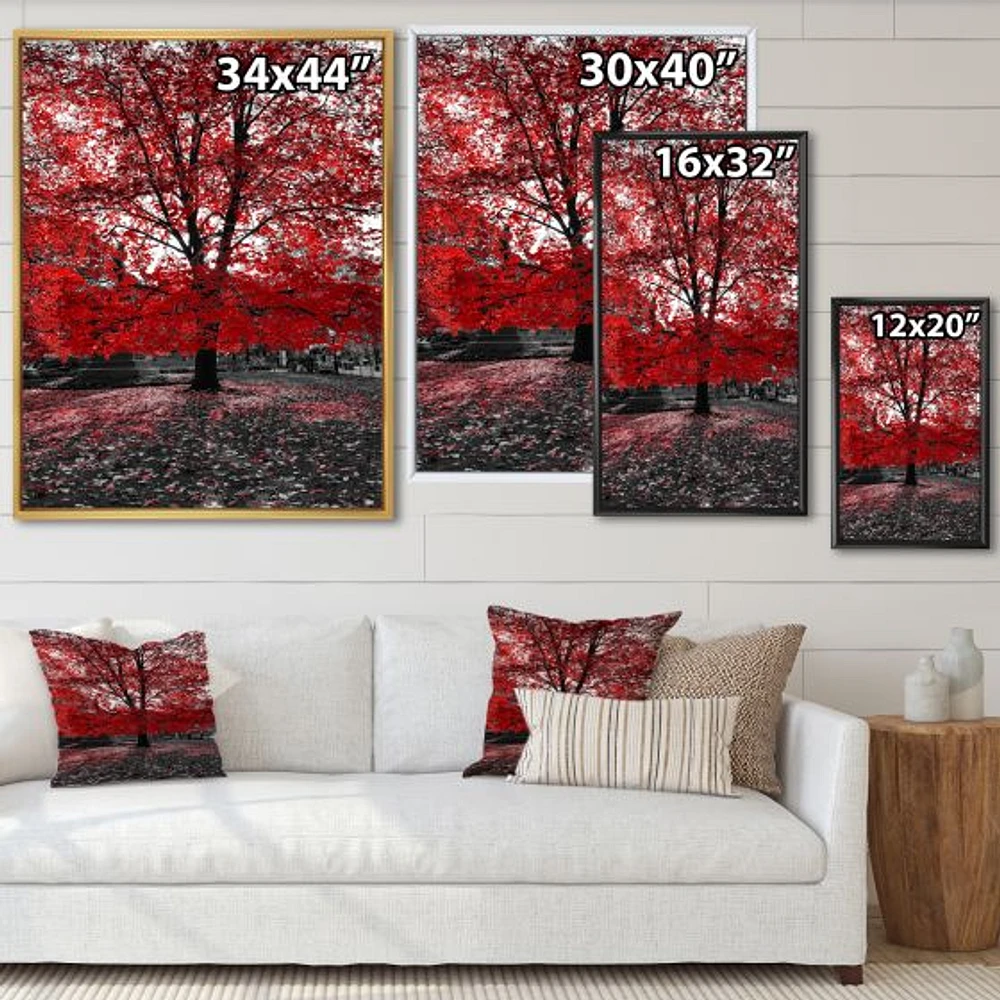 Red Tree Central Park  Wall Art