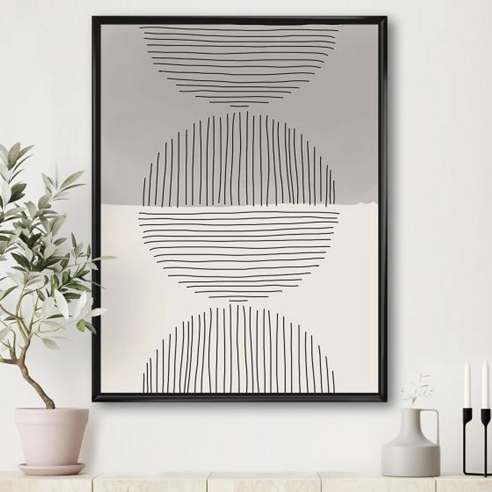 Minimal Geometric Lines and Circle IX  Wall Art