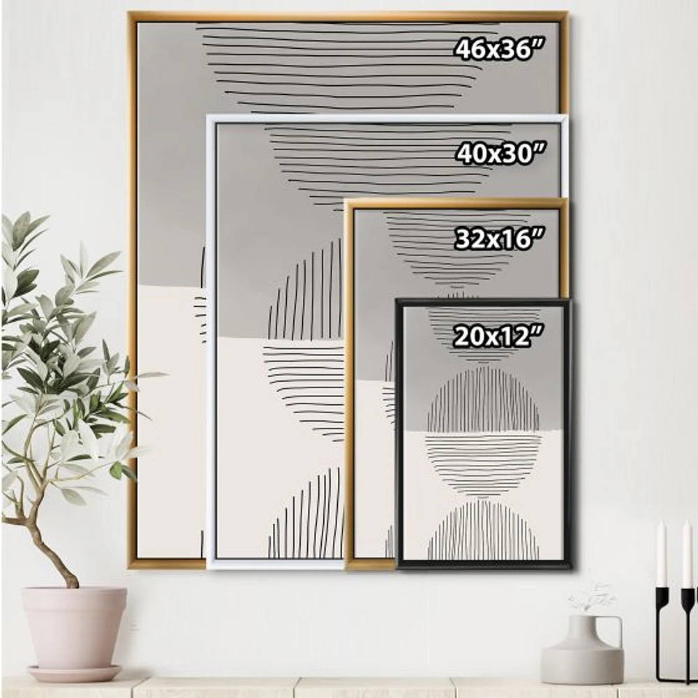 Minimal Geometric Lines and Circle IX  Wall Art