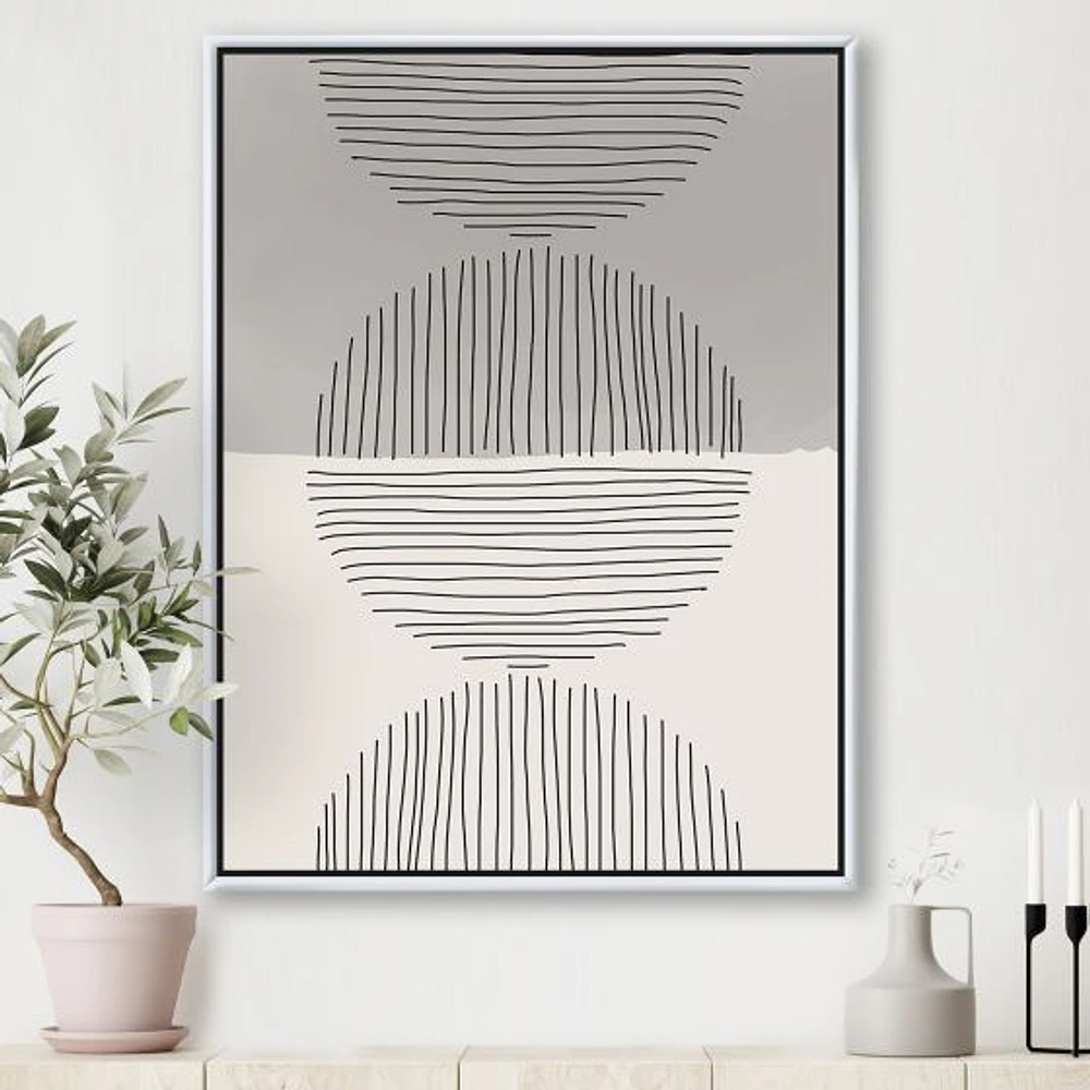 Minimal Geometric Lines and Circle IX  Wall Art