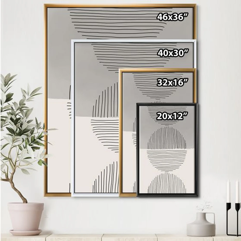 Minimal Geometric Lines and Circle IX  Wall Art