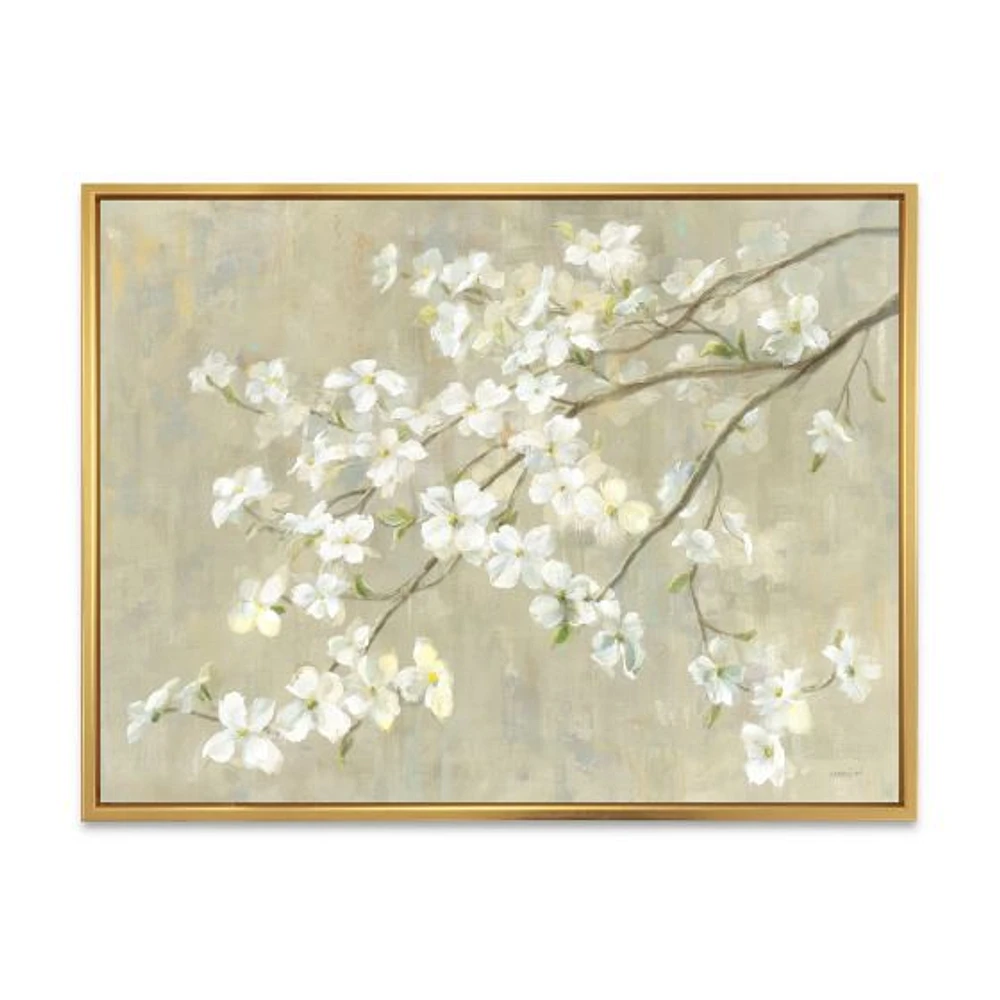 Dogwood Spring Neutral  Canvas Wall Art Print