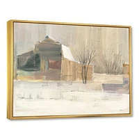 Winter on the Farm house  Canvas Art
