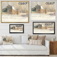 Winter on the Farm house  Canvas Art