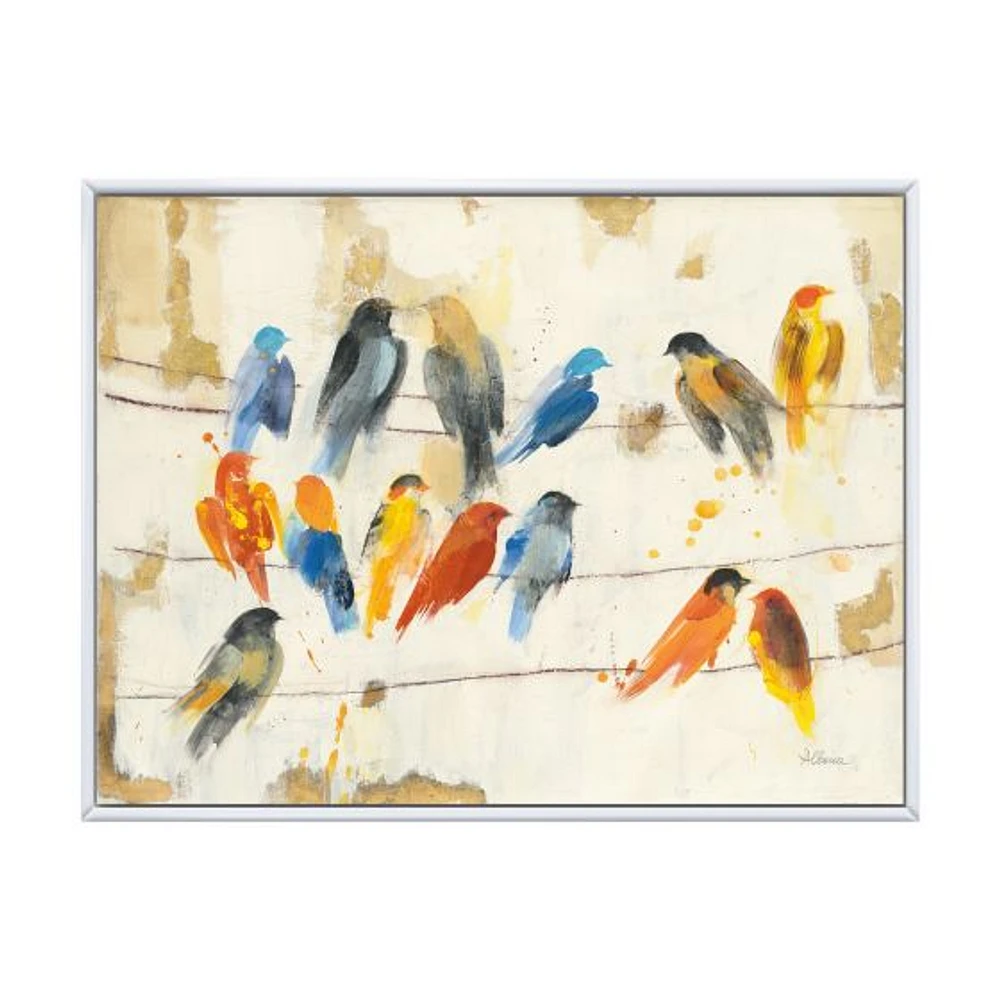 Multicolor Bird Meeting Wall Art
