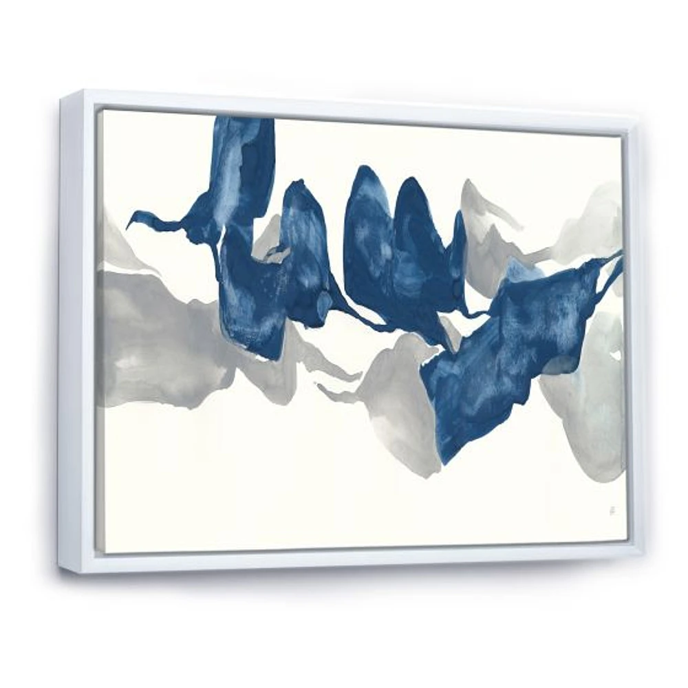 Gouache Sapphire on Gray  Canvas Wall Art