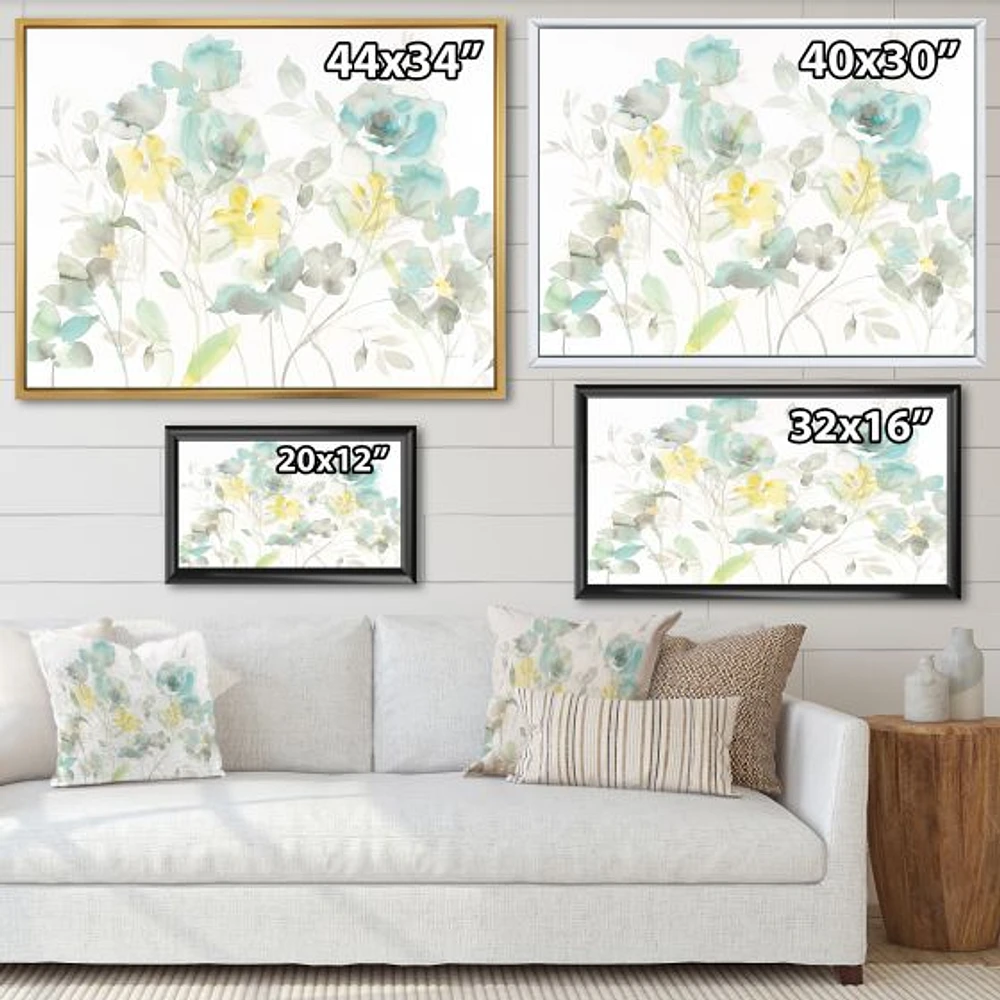 Aqua Rose Natural Element  Canvas Wall Art