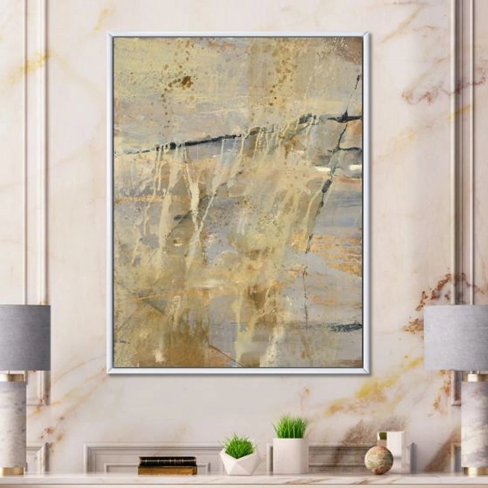 Geometric Cream Block II  Wall Art