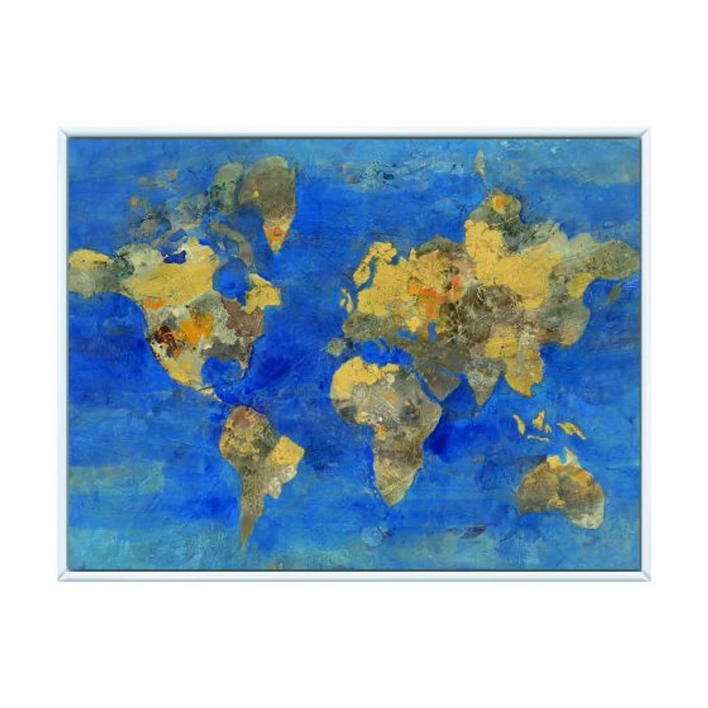 Golden Glam World Map  Wall Art