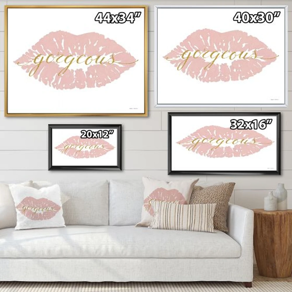 Fashion Glam Lips on Gold II  Wall Art