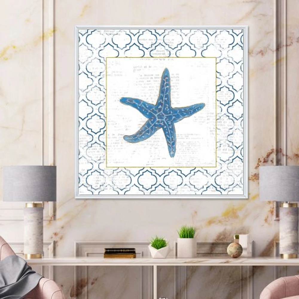 Toile  « Navy Starfish with Gold »