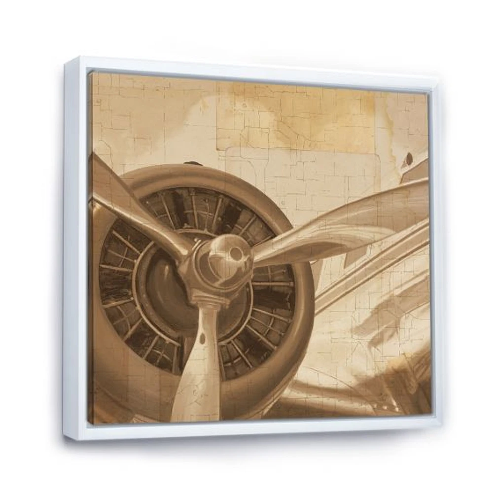 Retro Airplanes Sepia  Wall Art