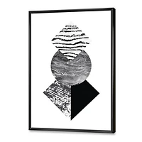 Tropical Palm Leaf with Abstract Geometry Shapes I  Wall Art