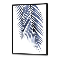 Blue Palm Leaves Abstract Tropical Branches  Wall Art