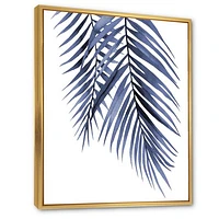 Blue Palm Leaves Abstract Tropical Branches  Wall Art