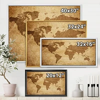 Ancient Map of The World V Canvas Wall Art