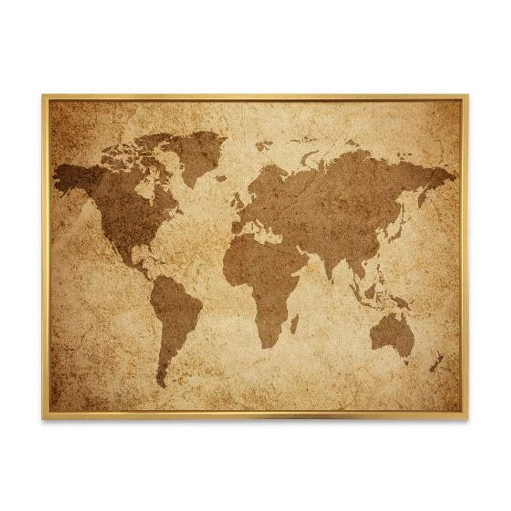 Ancient Map of The World V Canvas Wall Art