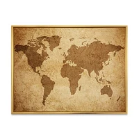 Ancient Map of The World V Canvas Wall Art