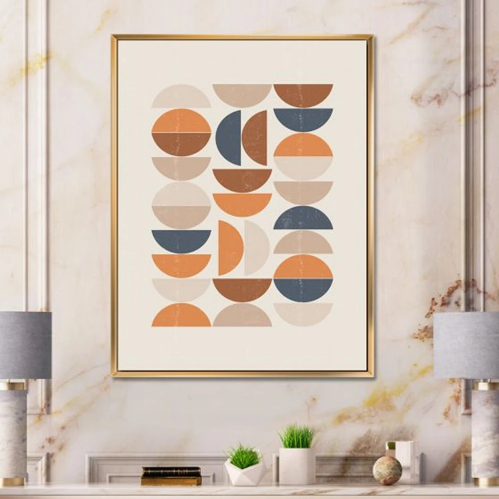 Abstract Sun and Moon S Blue Orange  Wall Art