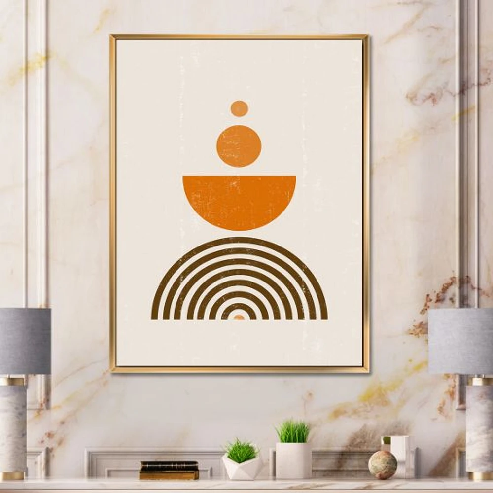 Abstract Rainbow Sun and Moon Earth Tones V  Wall Art