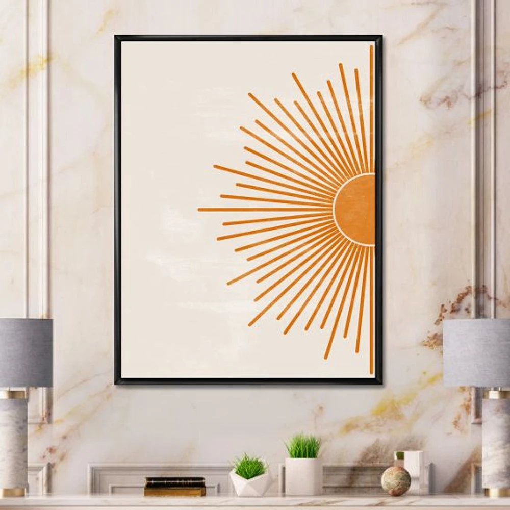Orange Sun Print I  Canvas Wall Art