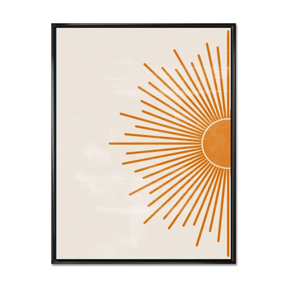 Orange Sun Print I  Canvas Wall Art