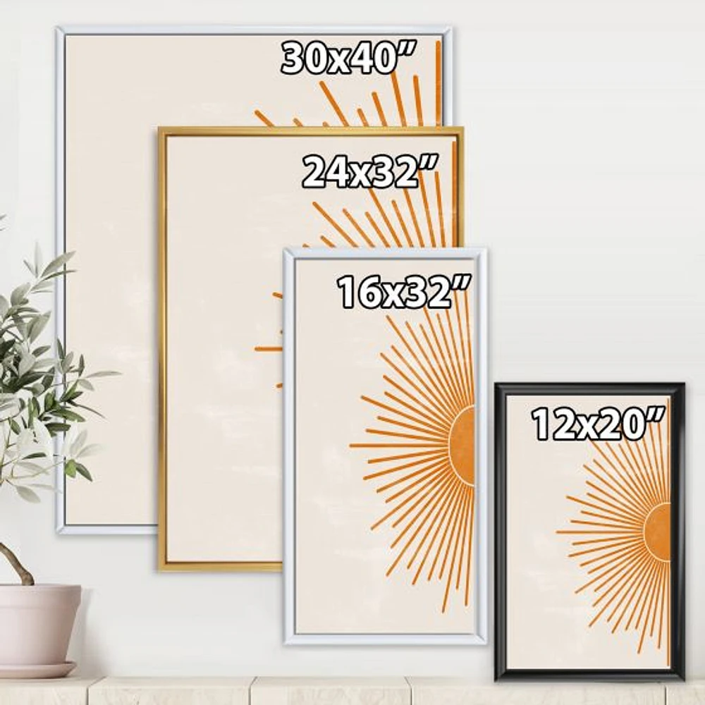 Orange Sun Print I  Canvas Wall Art
