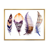 Purple Boho Feathers  Wall Art
