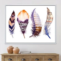 Purple Boho Feathers  Wall Art