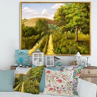Vibrant Country Road During Summer  Wall Art