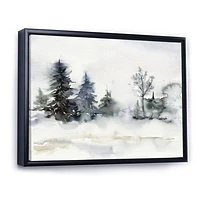 Christmas Minimalistic Forest Landscape and Snow Canvas Wall Art