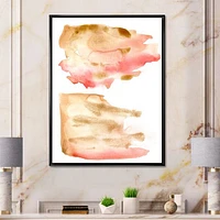 Pink Gold Red and Beige Abstract Clouds  Canvas Wall Art Print