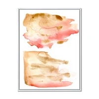 Pink Gold Red and Beige Abstract Clouds  Canvas Wall Art Print