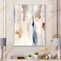 Pastel Abstract with Dark Blue Pink & Gray Spots  Wall Art