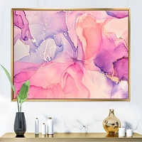 Pink and Purple Abstract Marble Texture I Canvas Wall Art Print
