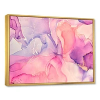 Pink and Purple Abstract Marble Texture I Canvas Wall Art Print