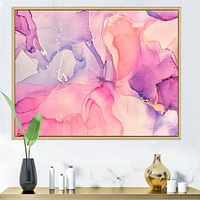 Pink and Purple Abstract Marble Texture I Canvas Wall Art Print
