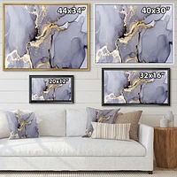 Closeup of Black and Golden Abstract Marble Texture Canvas Wall Art Print
