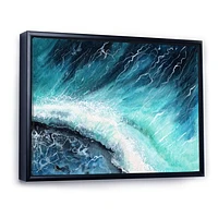 Navy Blue Ocean Waves with White Seafoam I Canvas Wall Art Print